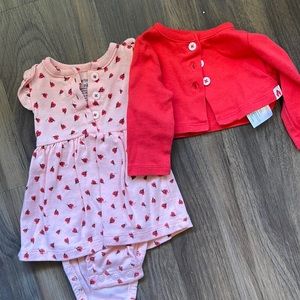 NB Carters dress onesie with sweater